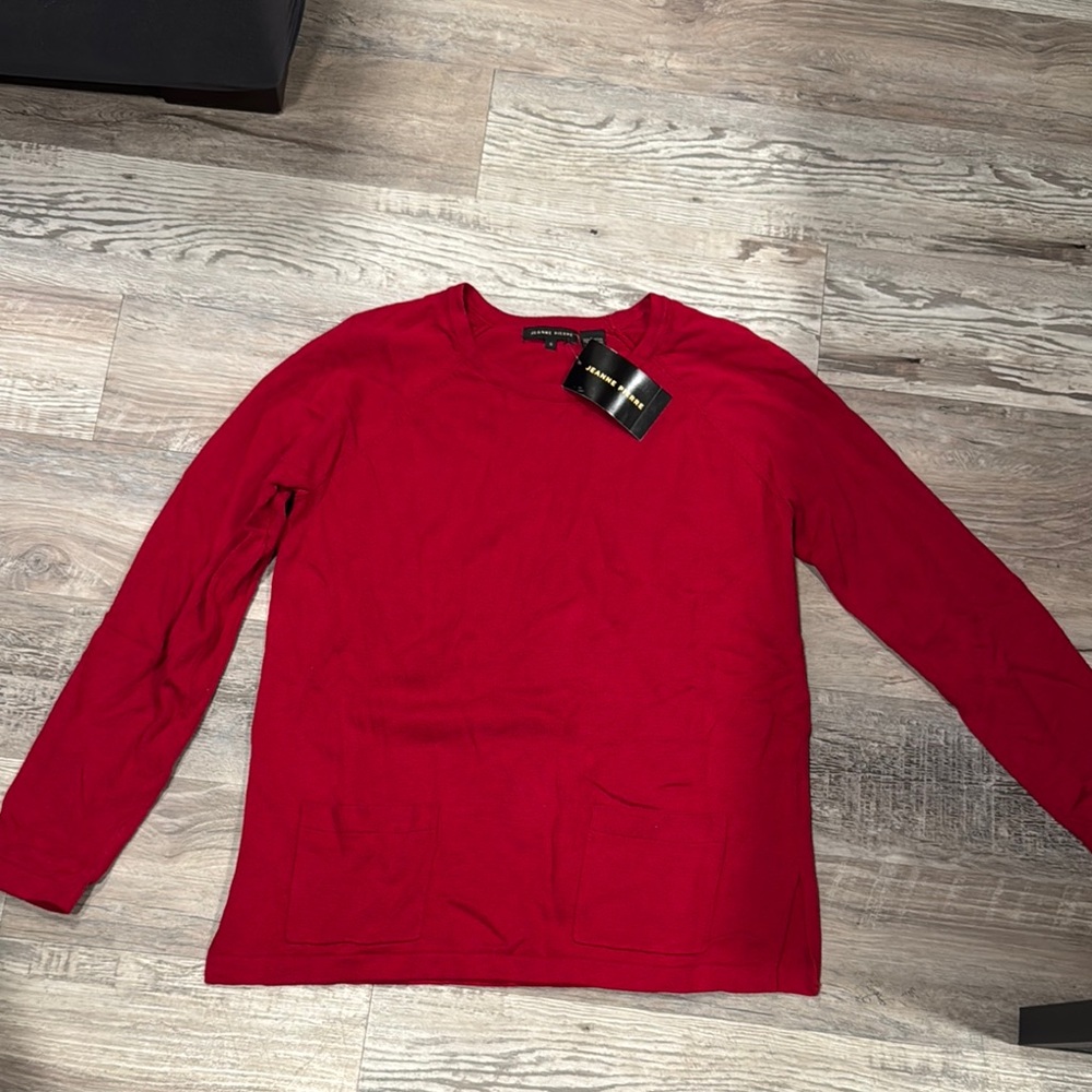 Jeanne Pierre Vibrant Red Knit Top
